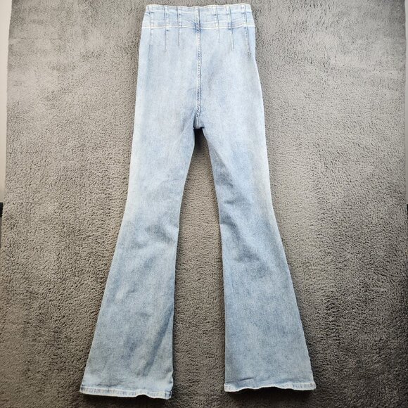Free People We the Free Jayde Super High Waisted Stretch Flare Jeans Sz 29 Long - Picture 2 of 10
